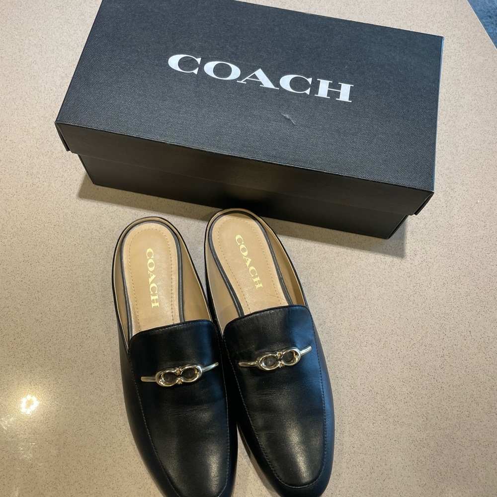 Coach Black Loafers Sleek Slip-Ons